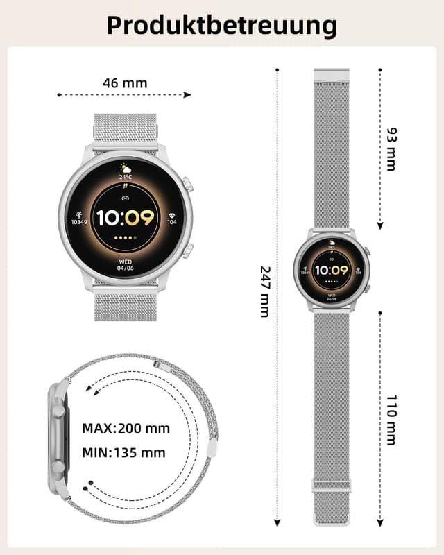 Thumbnail 5 de Hwagol Smartwatch Damen 1,39 Zoll