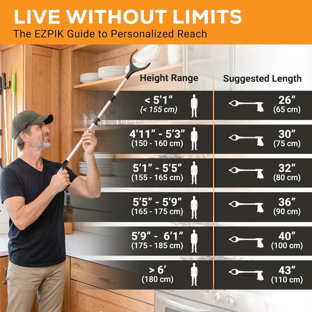 Thumbnail 5 de Ezpik 36in Litter Picker Foldable Grabber