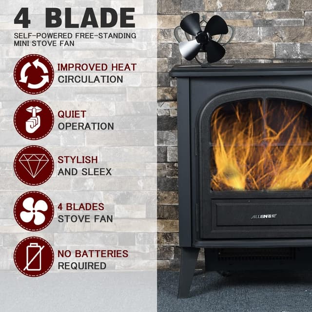 Thumbnail 2 de COMBIUBIU 4 Blade Mini Stove Fan for Woodburners