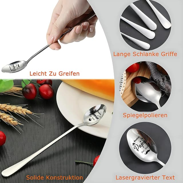 Thumbnail 3 de Vatertags- und Muttertagsgeschenk: Gravierte Kaffeelöffel 2er-Set