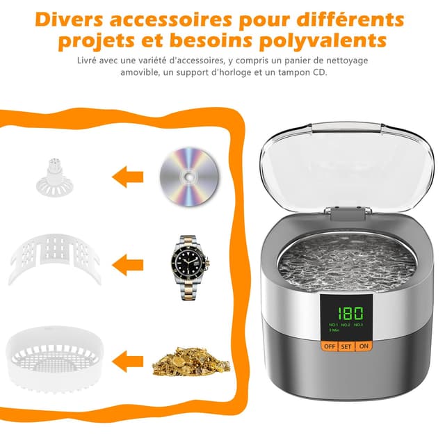 Thumbnail 3 de KECOOLKE Nettoyeur ultrasons 750 ml