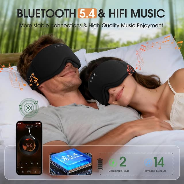 Thumbnail 5 de MUSICOZY Bluetooth Sleep Mask 14H playtime