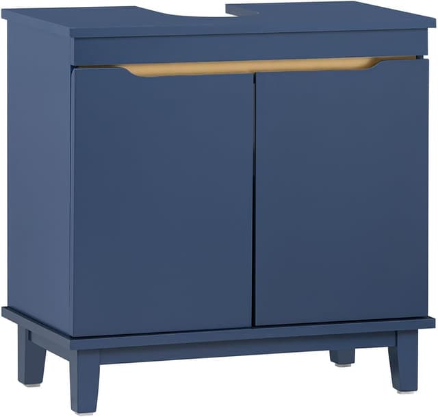 Detalle de SoBuy Meuble sous-lavabo BZR113-B bleu foncé (60 x 59 x 30 cm) avec 2 portes