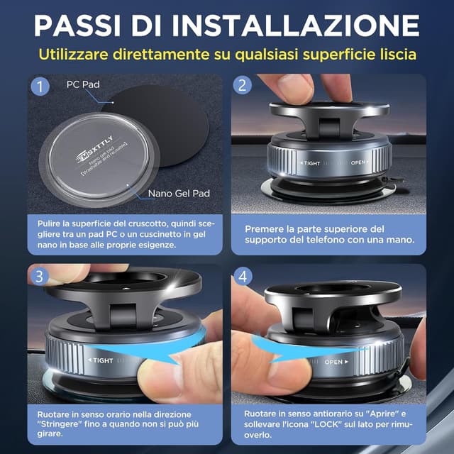 Detalle 2 de MSXTTLY Vmag-S1 supporto magnetico auto per iPhone e Android