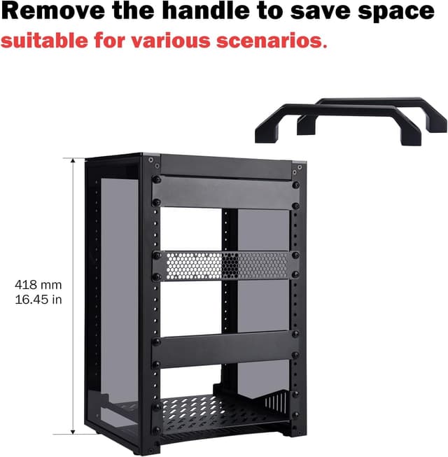 Detalle 2 de GeeekPi DeskPi RackMate T1 – mini serveur 8U avec rack 10 pouces, côtés en acrylique translucide (noir)