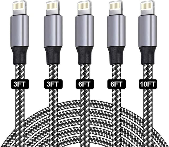 Detalle de SANYEYE MFi Certified iPhone charging cable 5-pack