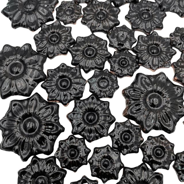 Thumbnail 6 de Zufällige Keramik-Mosaikfliesen zum Basteln – 500 g in 3 Größen (Schwarz, Blume)