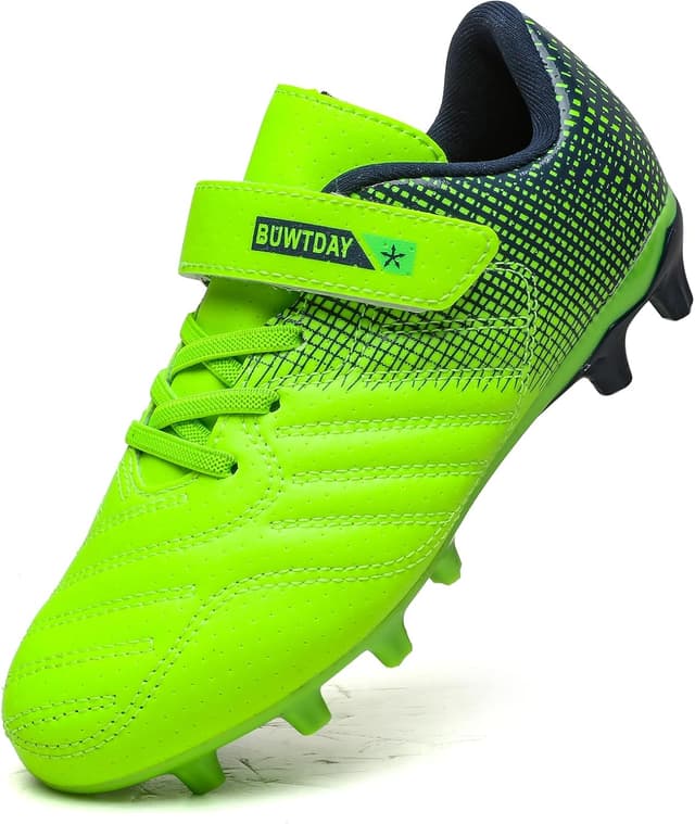 Detalle de BUWTDAY Kids Soccer Cleats for Boys & Girls (Firm Ground Athletic Outdoor Football Shoes)
