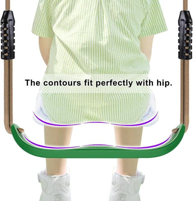 Detalle de BeneLabel Schaukel Kinder – Indoor/Outdoor Babyschaukel mit verstellbarer Seillänge (130–200 cm), Grün, bis 113 kg