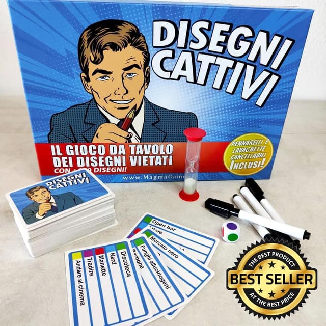 Detalle de Magma Games DISEGNI CATTIVI (+18) – gioco da tavolo per adulti con +120 carte e disegni proibiti