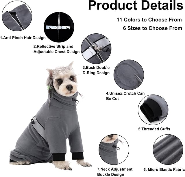 Detalle de BT Bear Warm Small Dog Warm Coats Jackets (Polar Fleece) with D-Ring, Adjustable Fit – Blue XS