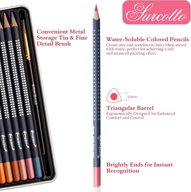 Detalle de Surcotto watercolour pencils 24-colour set