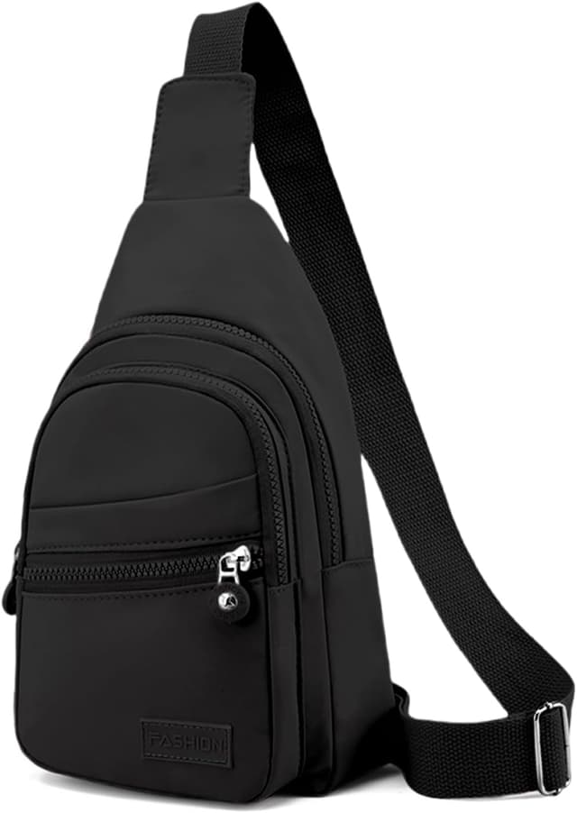 Detalle de Aucuu Zaino Monospalla antifurto con foro per le cuffie e tracolla regolabile