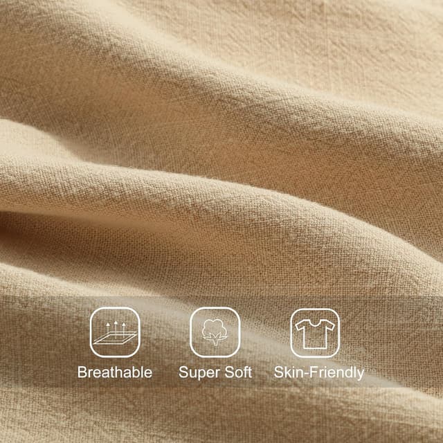 Detalle 2 de Zetieny Herren Leinen Shorts Sommer mit Kordelzug – atmungsaktive Freizeithose mit Taschen