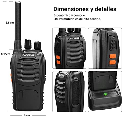 Detalle 2 de Baofeng Walkie Talkie Profesional PMR 📡 Recargable, 16 Canales