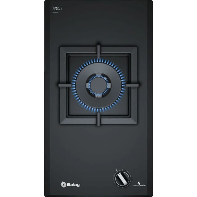 Detalle de Balay 3ETG631HB placa modular de gas 1 zona negra con quemador wok
