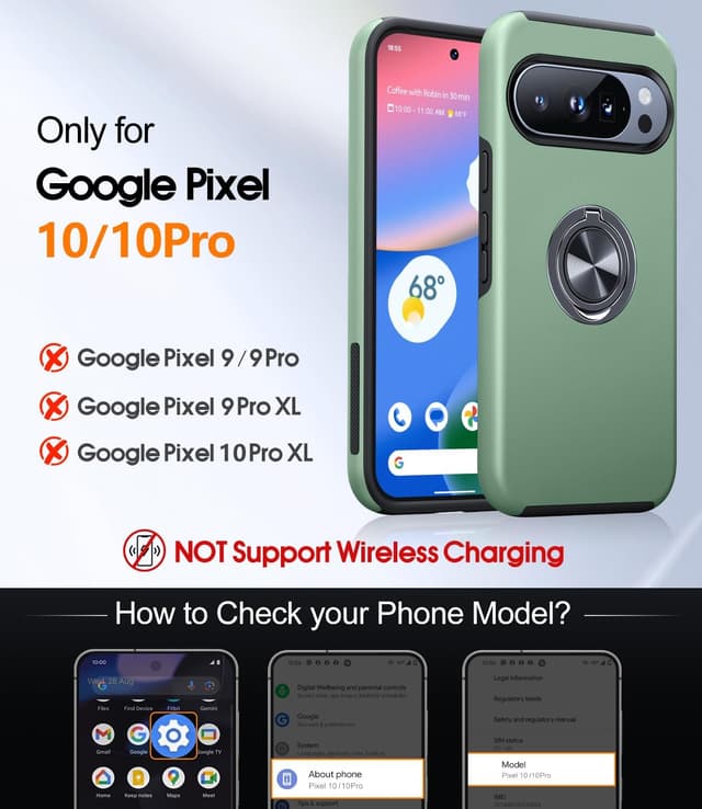 Detalle de Pixel 10 Pro case with 2 screen protectors