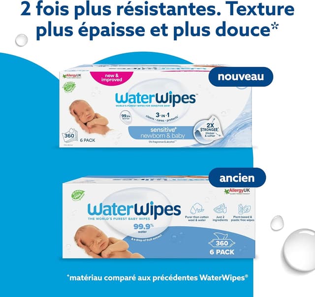 Thumbnail 2 de WaterWipes Sensitive+ 360 unités lingettes 🧻