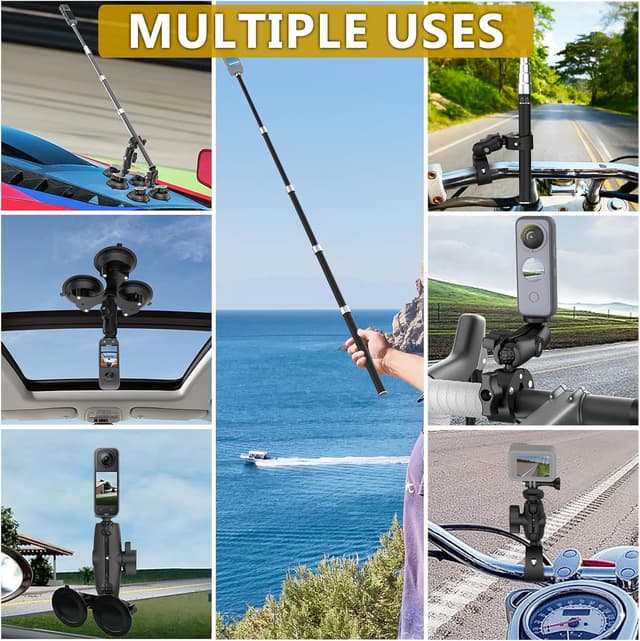 Detalle 2 de UNSTINCER Action Kamera Halterung mit 5 Saugfüßen