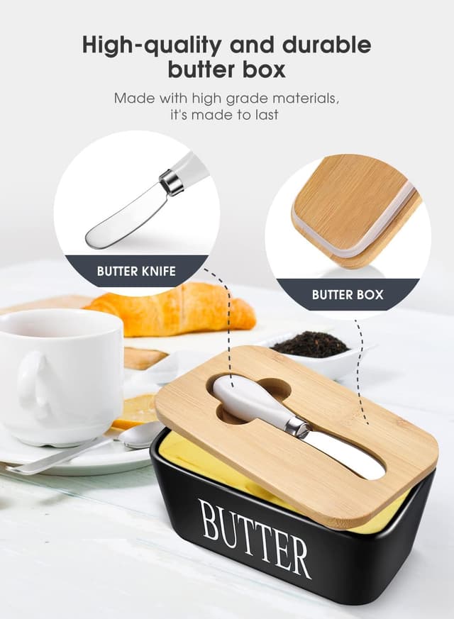 Thumbnail 3 de Large Ceramic Butter Dish with Lid