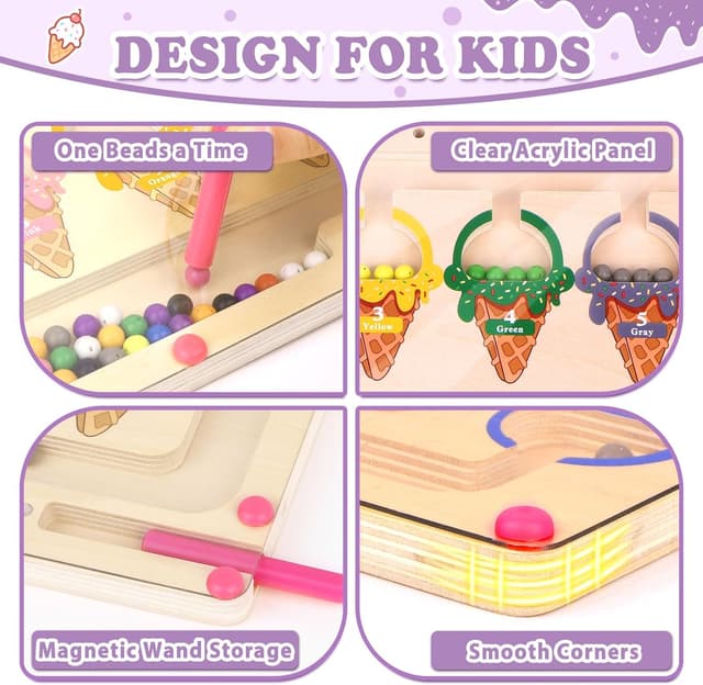 Thumbnail 2 de Konijiwa Montessori Magnetic Colour & Number Maze 3 🎲