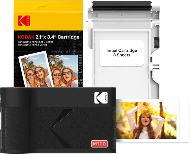 Detalle de KODAK Mini 2 ERA 4PASS Portable Photo Printer (Black) bundle with Initial 8 sheets + 30 sheet pack