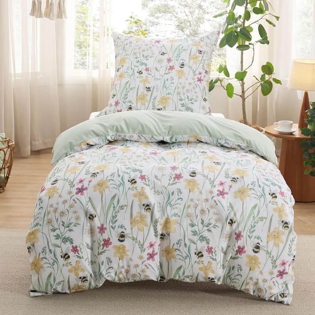 Thumbnail 6 de BEDSURE Wendebettwäsche 135x200 (2-teilig) Grau gestreift mit Reißverschluss – 80x80 Kissenbezug