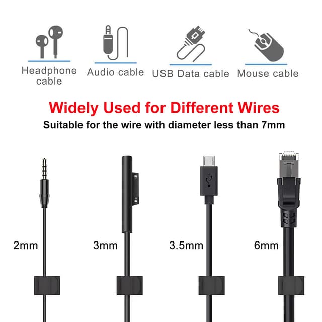 Thumbnail 1 de Tomario V2 Cable Clips Self Adhesive (40PCS) for desk, wall and workshop cable management