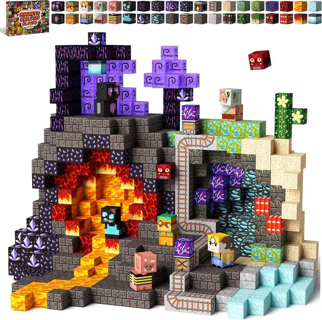 Detalle de KIDCHEER Magnetbausteine 150 Stück Bergwerk Höhle