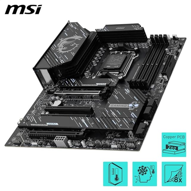 Detalle 2 de MSI X870E Gaming Plus WiFi — Placa base ATX para Ryzen 9000, DDR5 8200+ MT/s