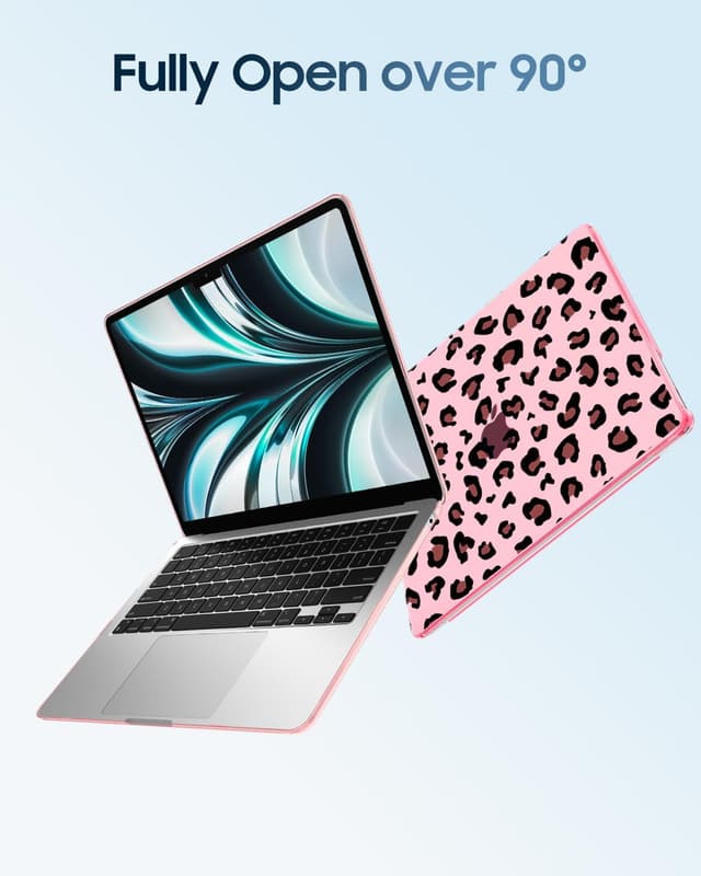 Detalle de FINTIE Hard Shell Case for 13.6-inch MacBook Air (M5 2026/M4 2025/M3 2024/M2 2022) in Pink Leopard