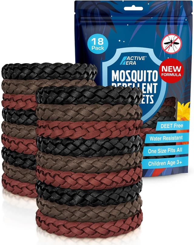Detalle de Active Era Mosquito Repellent Bracelet (DEET-free) – Waterproof insect & midge bands, 18 pack