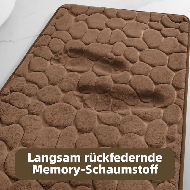 Detalle de chakme Badematte aus Memoryschaum (50x80 cm) mit rutschfester Unterseite, braun