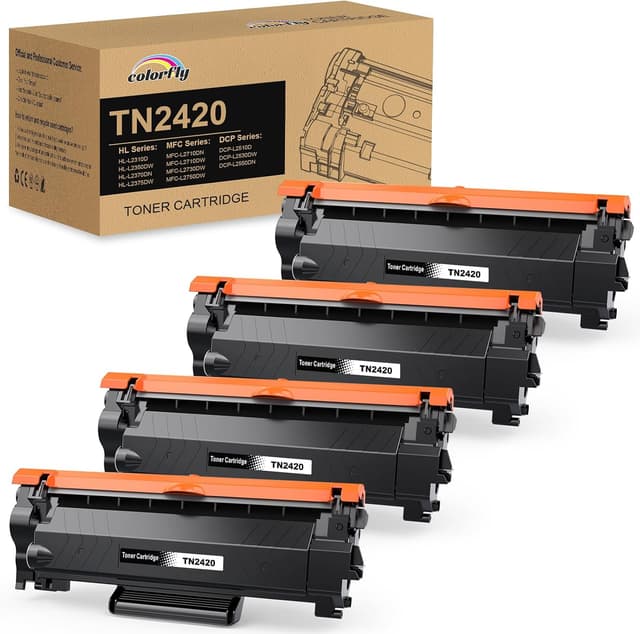 Detalle de colorfly TN2420 kompatibler Toner (4er-Pack) für Brother TN-2420/TN-2410