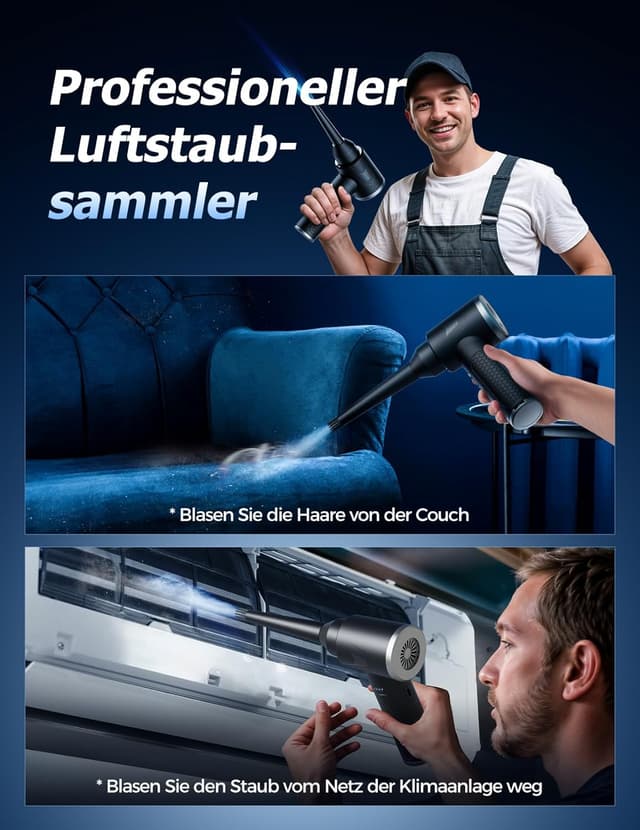 Thumbnail 6 de Druckluft Staubgebläse 9000mAh Akku 🧹
