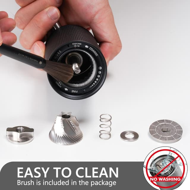 Detalle de Timemore Chestnut C3S Pro Manual Coffee Grinder (S2C conical burr, foldable handle) in Black