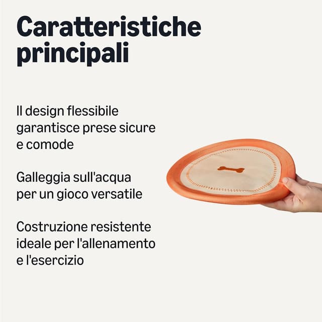 Detalle 2 de Amazon Basics disco anti-mosche per cani (taglia unica) – frisbee leggero e flessibile per giochi all’aperto