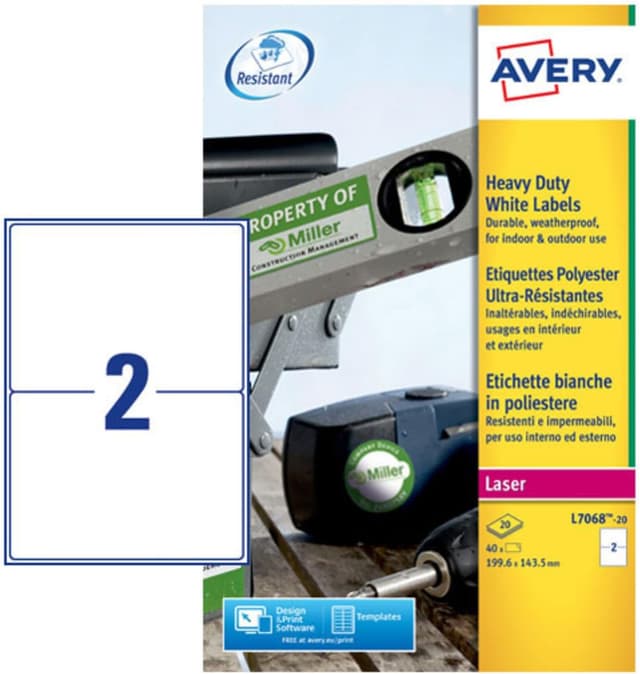 Detalle 2 de Avery L4775 Étiquettes adhésives 210x297
