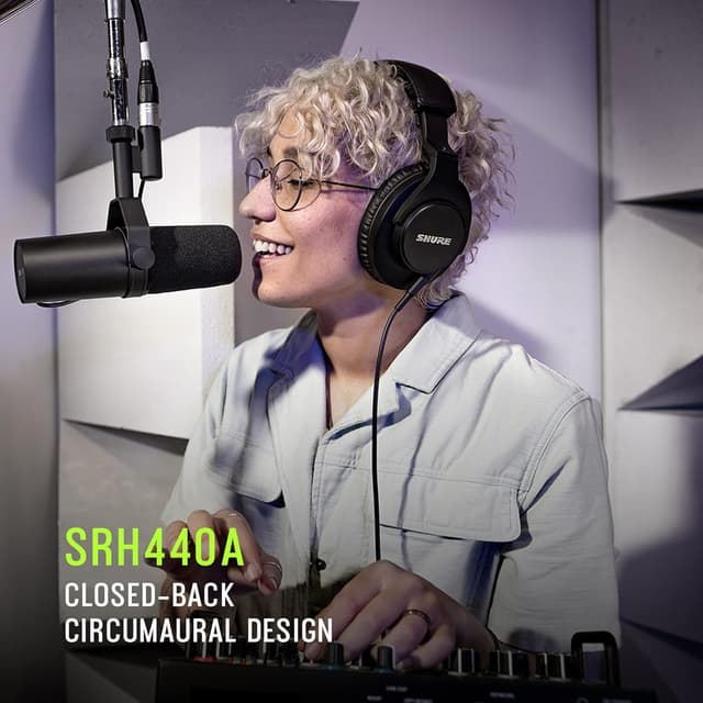 Detalle 2 de Shure SRH440A Over-Ear Wired Studio Headphones for Monitoring & Recording (Black)