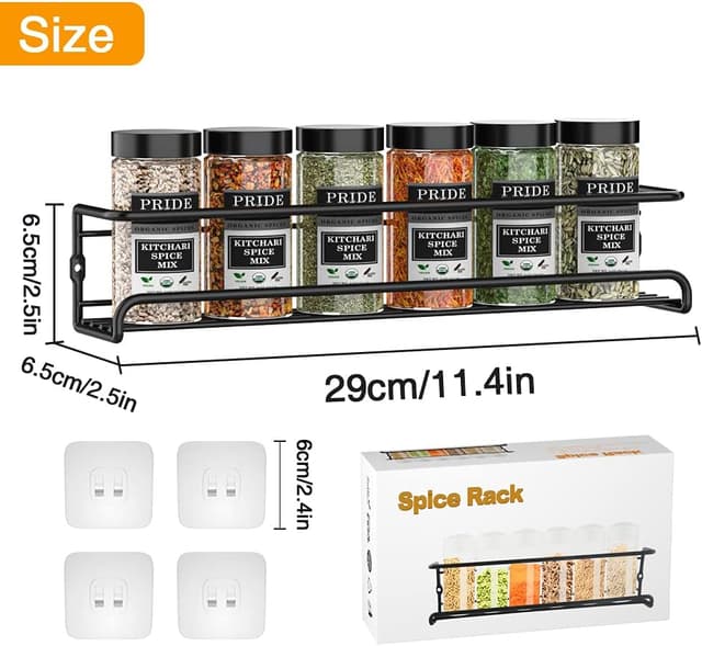 Thumbnail 4 de Spice Racks Organiser 4-tier wall-mounted spice shelf 🧂