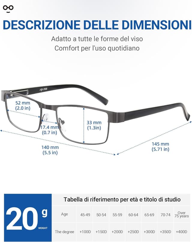 Thumbnail 1 de JOLISU Occhiali da lettura in metallo 5 pezzi