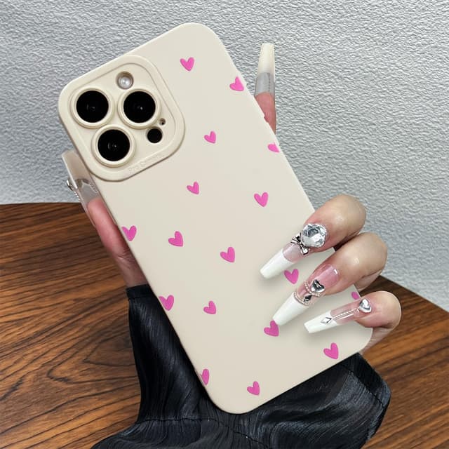 Thumbnail 6 de Potok Handyhülle für iPhone 12 Pro (Weiß) mit Kameraschutz – kratzfeste TPU-Hülle im Herz-Design