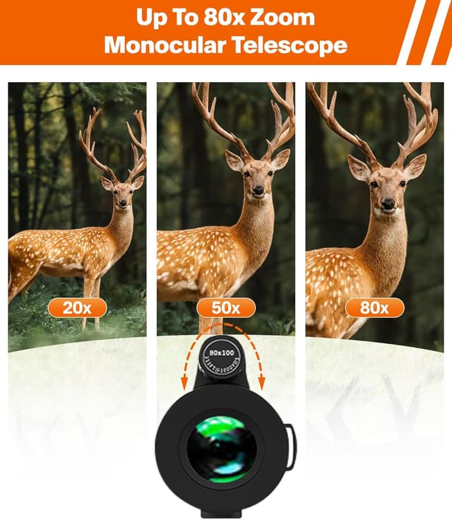 Thumbnail 6 de KTBDING 80x100 Monocular Telescope HD
