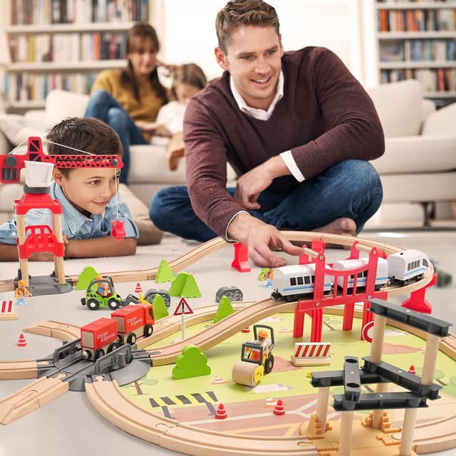 Thumbnail 6 de Wooden Train Set 104 pcs for toddlers
