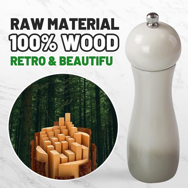 Thumbnail 2 de Premium Salt and Pepper Grinder Set 6.5" 🧂