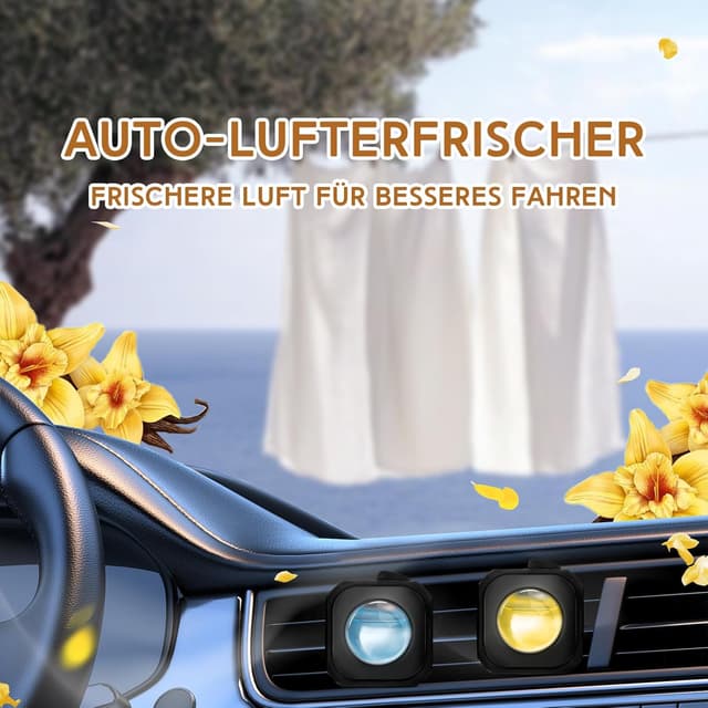 Detalle de SCENTORINI Auto Lufterfrischer-Clips mit Baumwolle- und Vanilleduft (4 ml, 6 Stück)