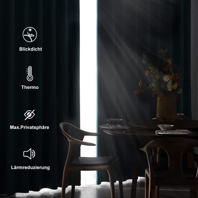 Detalle de DWCN Rideaux occultants thermiques anti-froid avec œillets, rouge (lot de 2), 132x137 cm