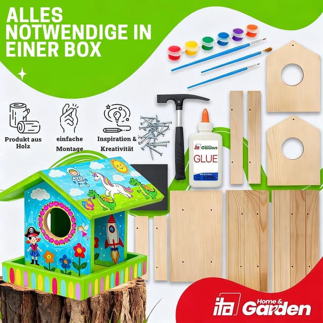 Detalle 2 de ITA DIY Vogelhaus Bausatz aus Kiefernholz