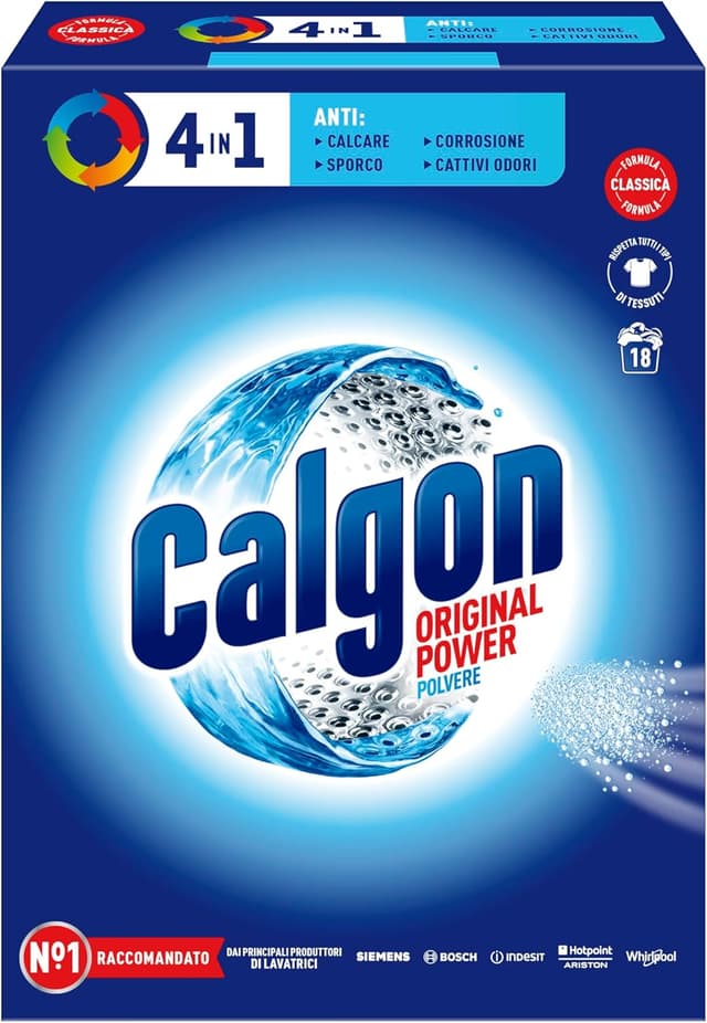 Detalle de Calgon Power Polvere Anticalcare Lavatrice 4 in 1 — 14 confezioni da 900 g per protezione da calcare, sporco e cattivi odori