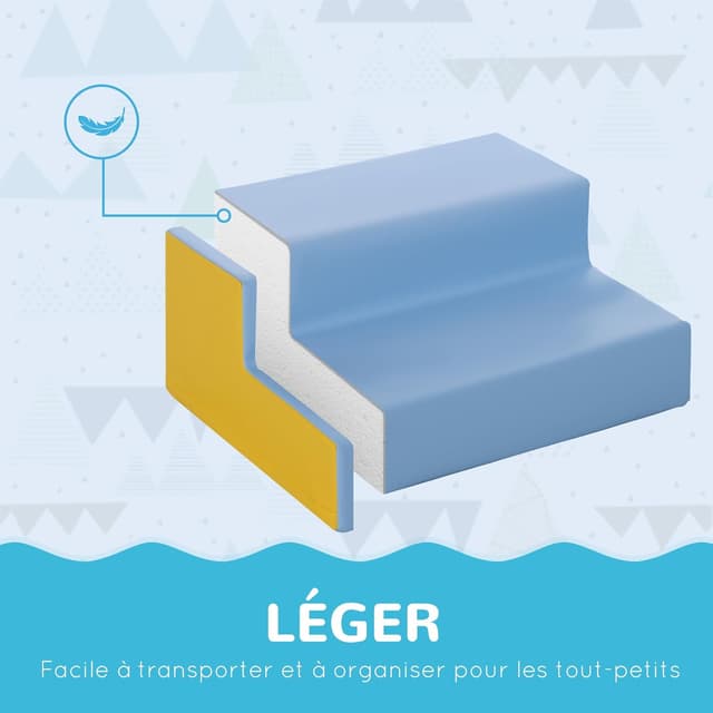 Detalle de HOMCOM Parcours motricité bébé modulable en mousse : 2 briques géantes pour 12 à 36 mois